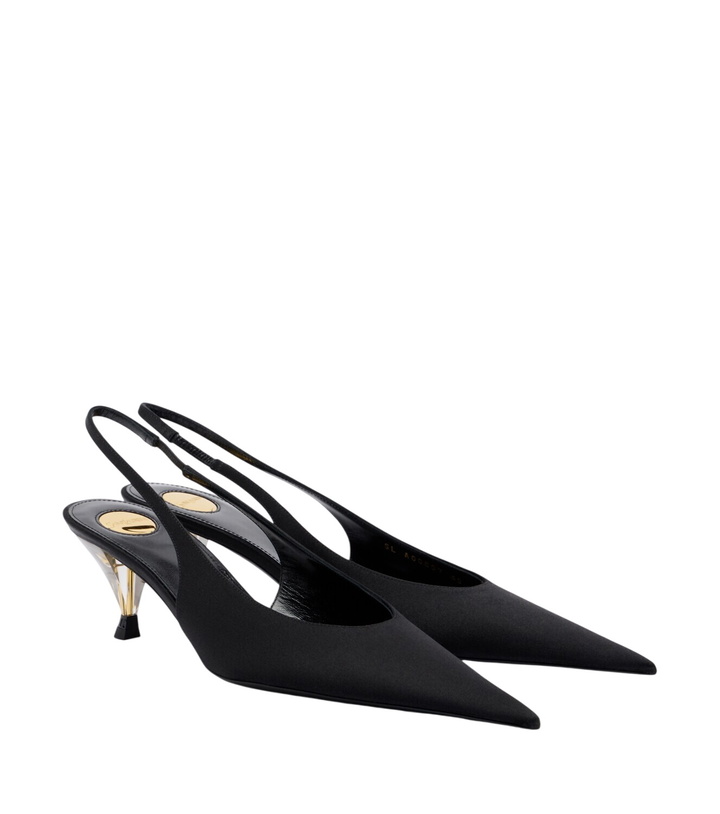 Photo: Saint Laurent Fanny satin slingback pumps