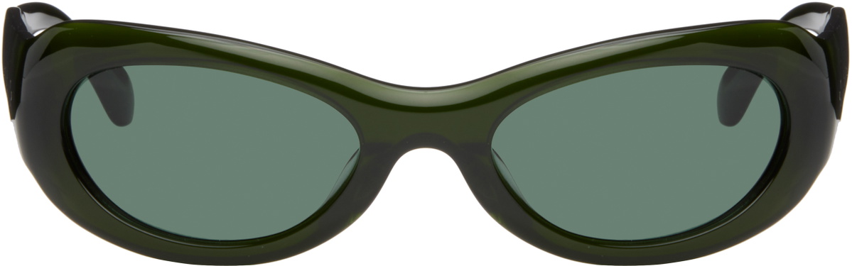 Port Tanger SSENSE Exclusive Green Khilna Sunglasses