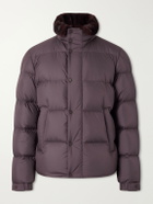 Moncler - Drisfall Plush-Trimmed Quilted Shell Down Jacket - Brown