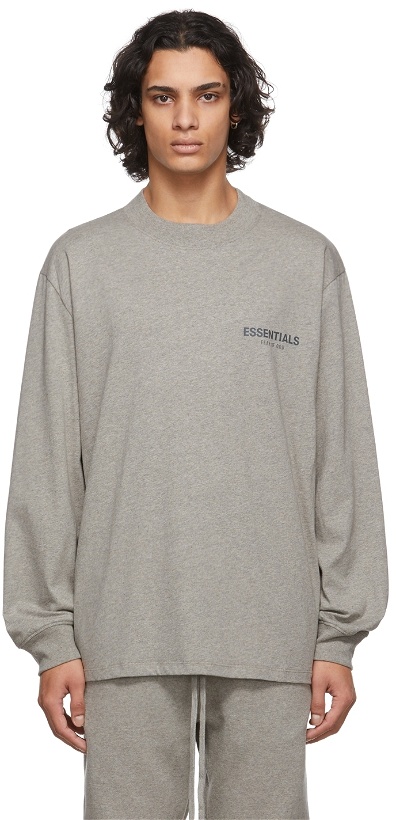 Photo: Essentials Grey Logo Long Sleeve T-Shirt