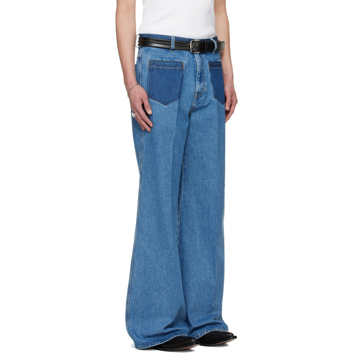 LU'U DAN BRUCE LEE x LỰU ĐẠN Blue Nocturnal Flare Jeans