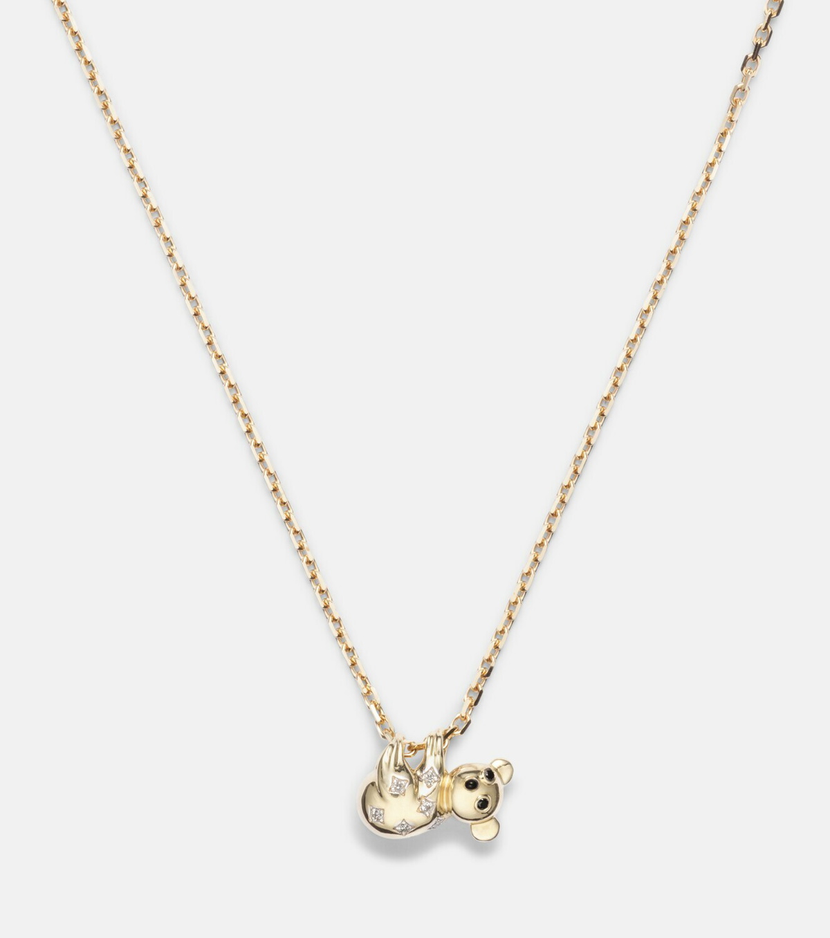 Yvonne Léon Koala 18kt gold necklace with diamonds and enamel