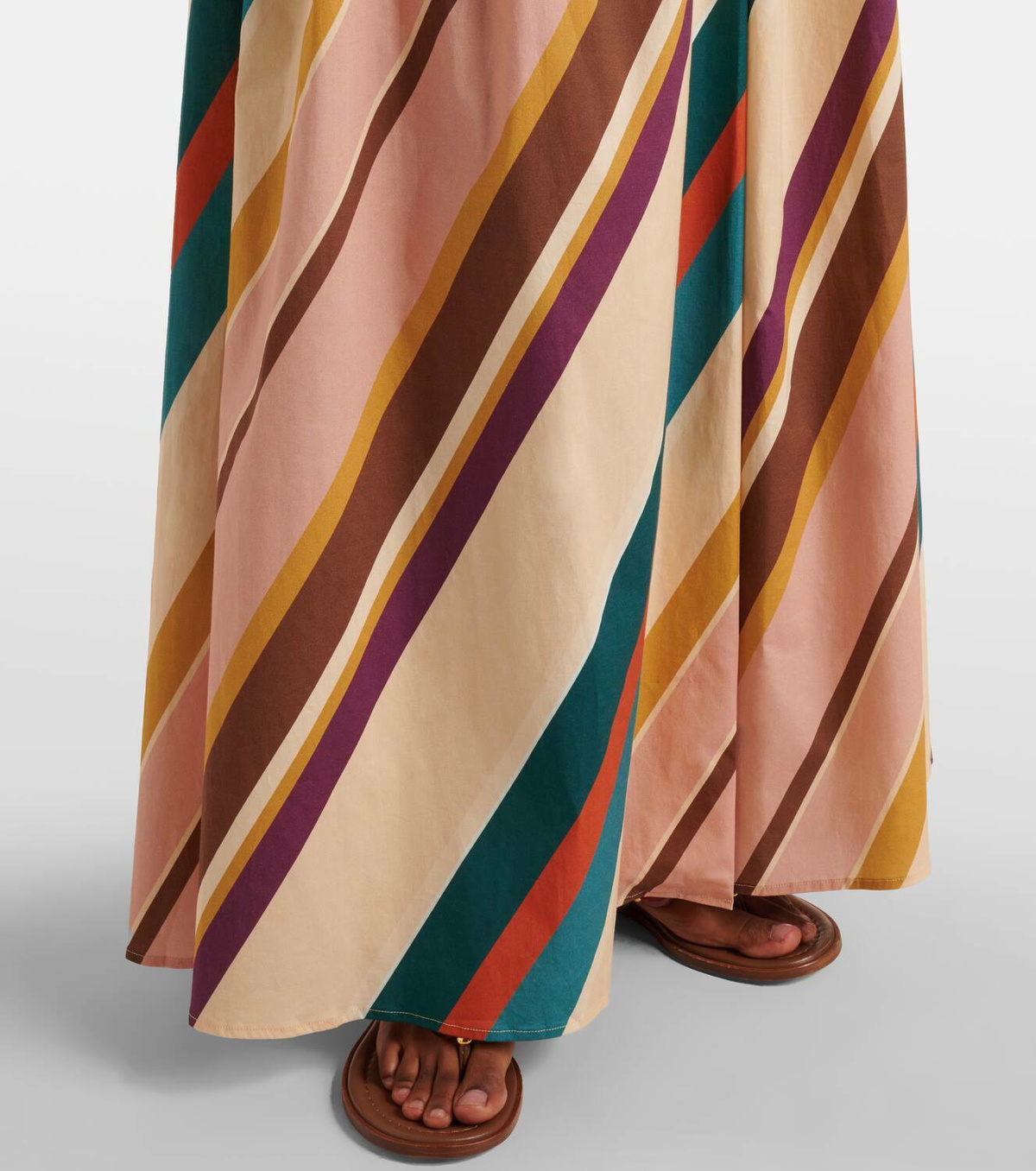 Adriana Degreas Striped cotton-blend maxi skirt