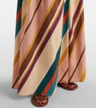 Adriana Degreas Striped cotton-blend maxi skirt