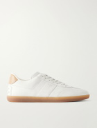Tod's - Suede-Trimmed Leather Sneakers - White