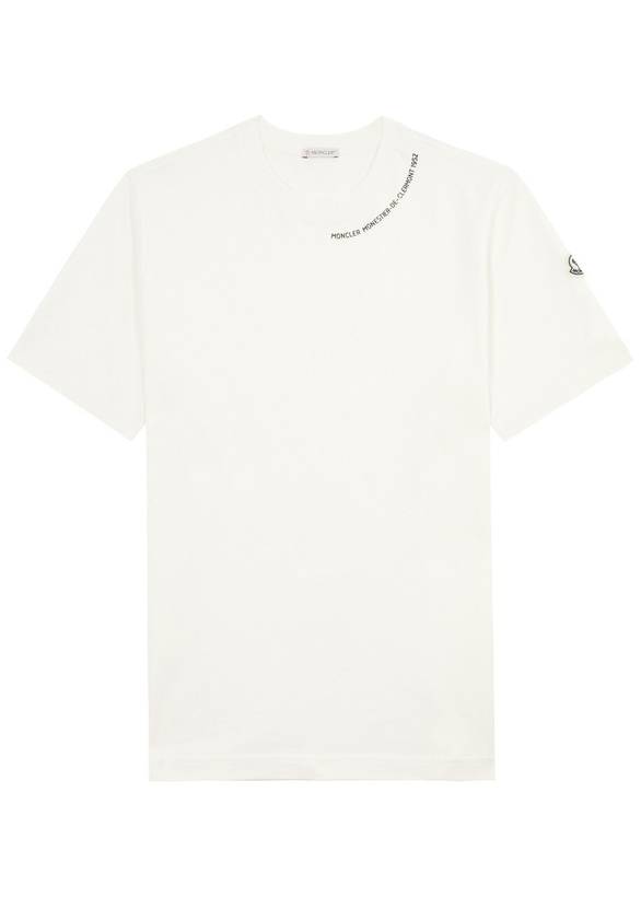 Photo: Moncler Logo Cotton T-shirt Cream