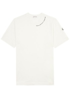 Moncler Logo Cotton T-shirt Cream