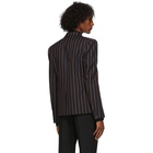 Saint Laurent Navy Wool Striped Blazer