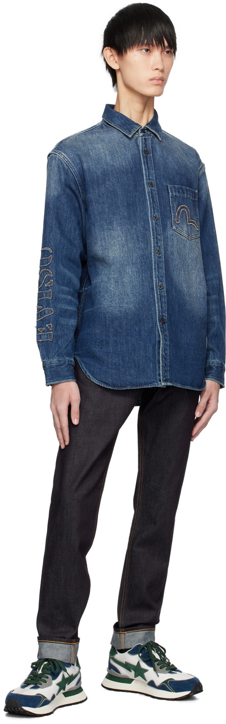 Evisu Blue Printed Jeans