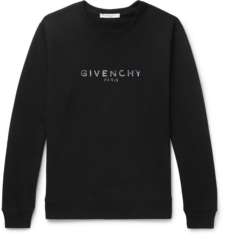 Photo: Givenchy - Logo-Print Loopback-Cotton Jersey Sweatshirt - Black
