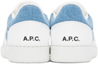 A.P.C. White & Blue Plain Sneakers