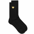 Human Made Men's Heart Pile Socks in Black