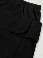 DRKSHDW by Rick Owens - Creatch Wide-Leg Cotton-Twill Drawstring Cargo Trousers - Black