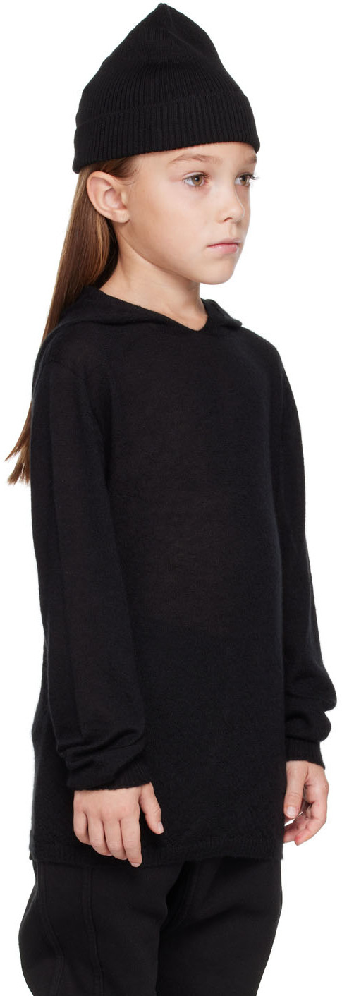 Rick Owens Kids Black Cashmere Hoodie