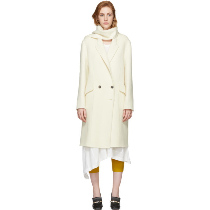 Photo: JW Anderson Off-White Wool Scarf Coat