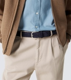 Canali Braided suede belt