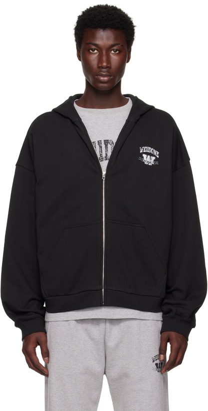 Photo: We11done Black Collegiate Zip-Up Hoodie
