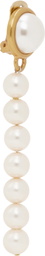 Moschino Gold & White Faux-Pearl Single Earring