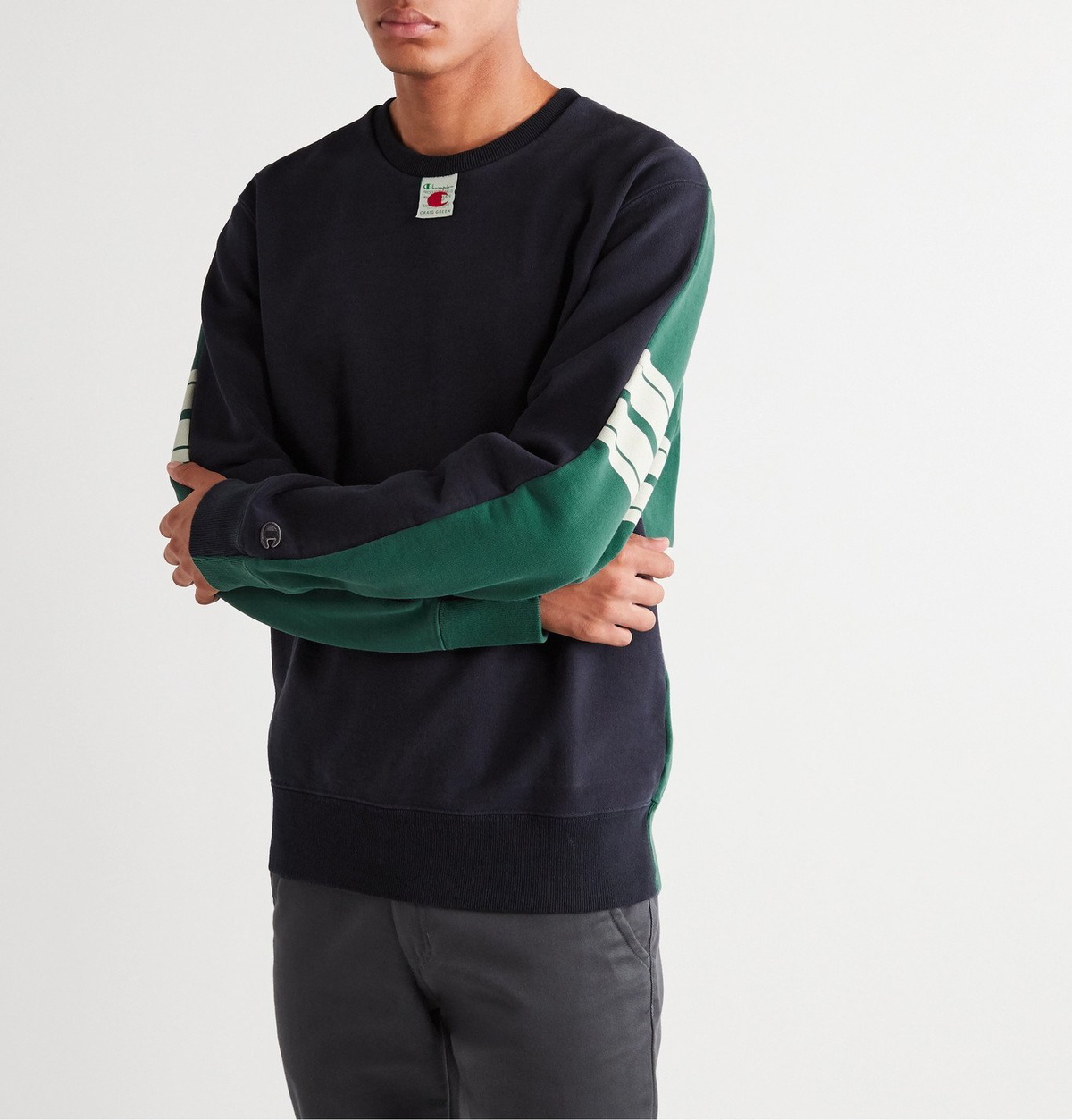 CHAMPION - Craig Green Appliquéd Colour-Block Loopback Cotton