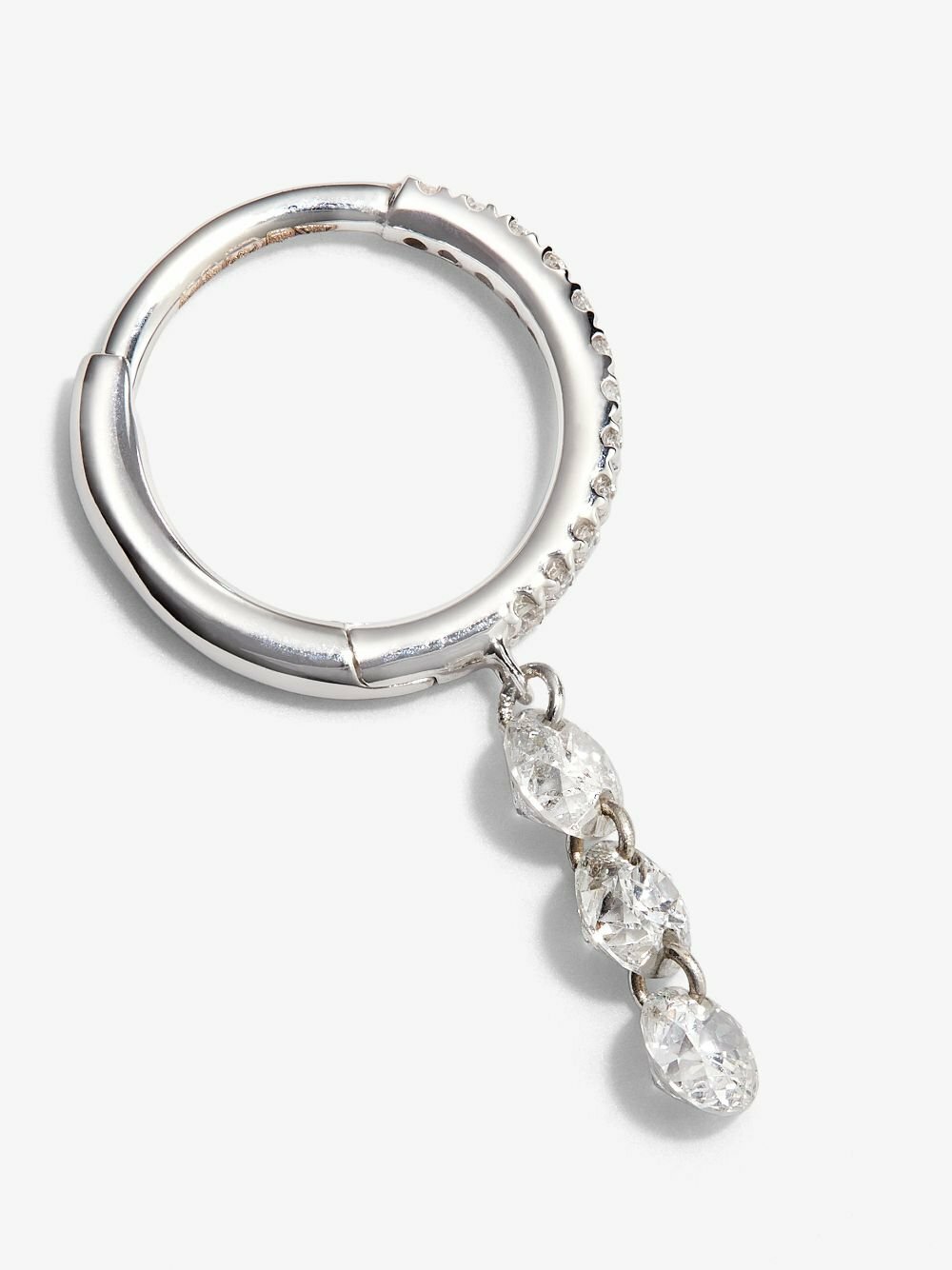 Persée 18K White Gold Diamond Hoop Earring