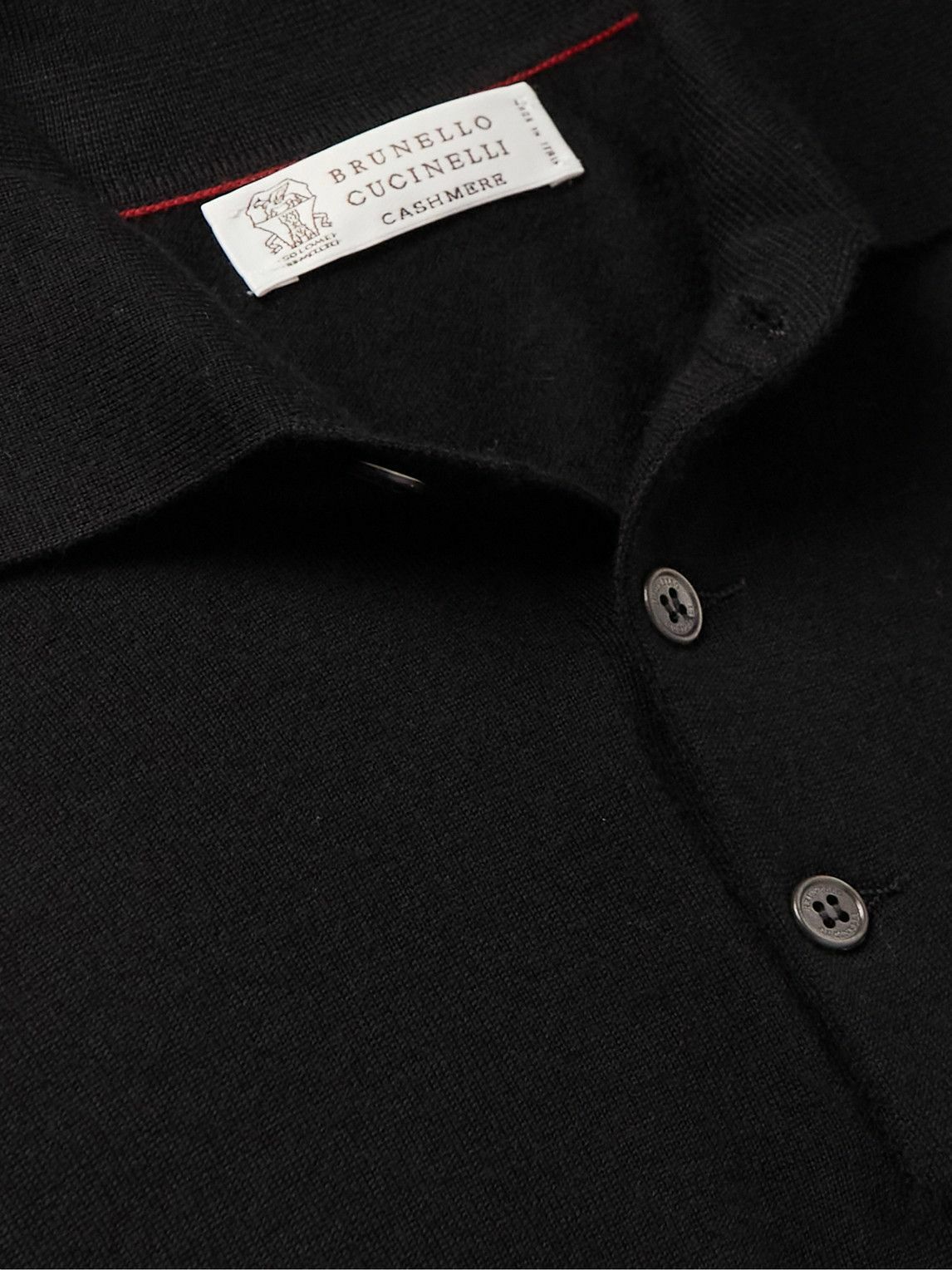 Brunello Cucinelli - Virgin Wool and Cashmere-Blend Polo Shirt - Black ...