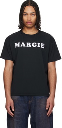 MM6 Maison Margiela Black Vintage Jersey 'Margie' T-shirt