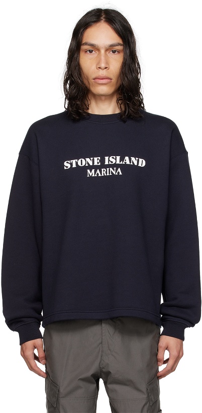 Photo: Stone Island Navy Bonded Sweatshirt