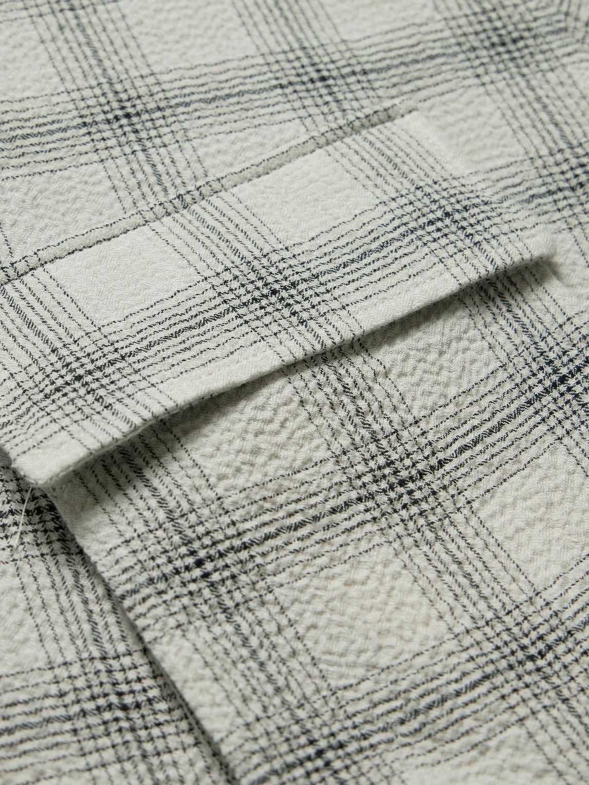 Belstaff - Scale Checked Crinkled-Cotton Shirt - Gray