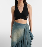 Alaïa Ribbed-knit jersey crop top