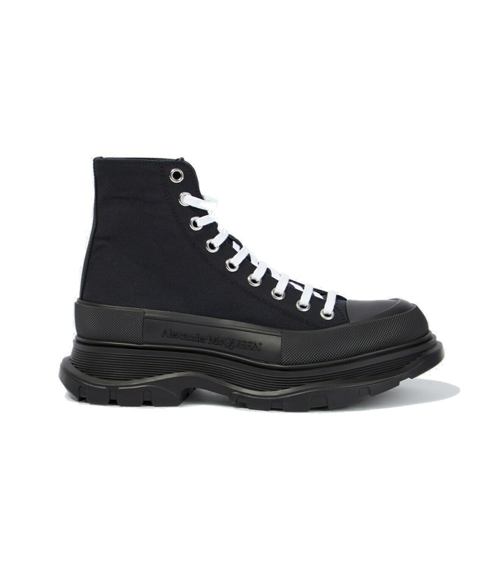 Photo: Alexander McQueen - Thread Slick canvas high-top sneakers