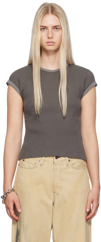 Photo: Acne Studios Gray Garment-Dyed T-Shirt