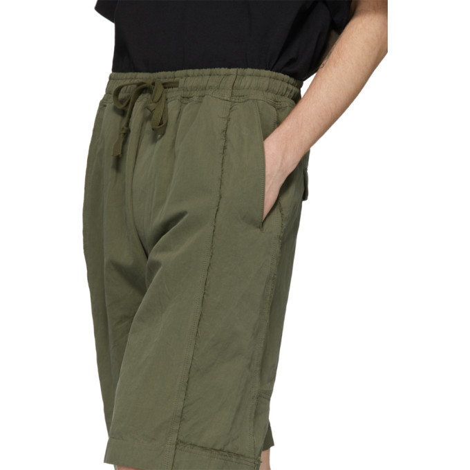 Ziggy Chen Green Panelled Shorts