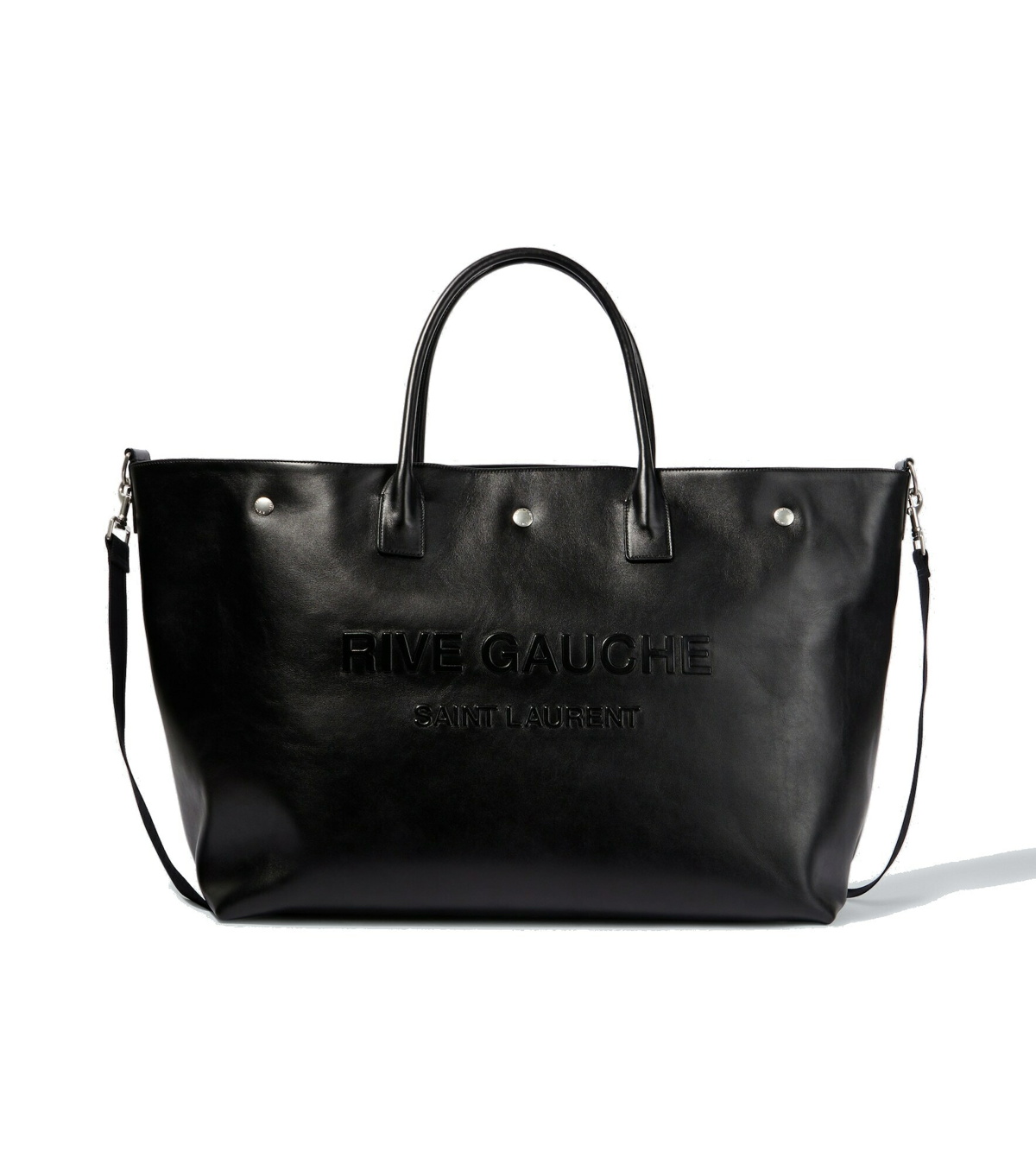 Rive Gauche leather tote bag in black - Saint Laurent