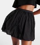 Alaïa High-rise cotton-blend miniskirt