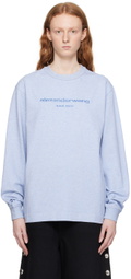 Alexander Wang Blue Glitter Long Sleeve T-Shirt
