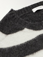 Boglioli - Striped Virgin Wool and Cashmere-Blend Sweater - Gray