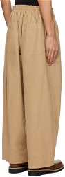Hed Mayner Beige Patch Pocket Trousers