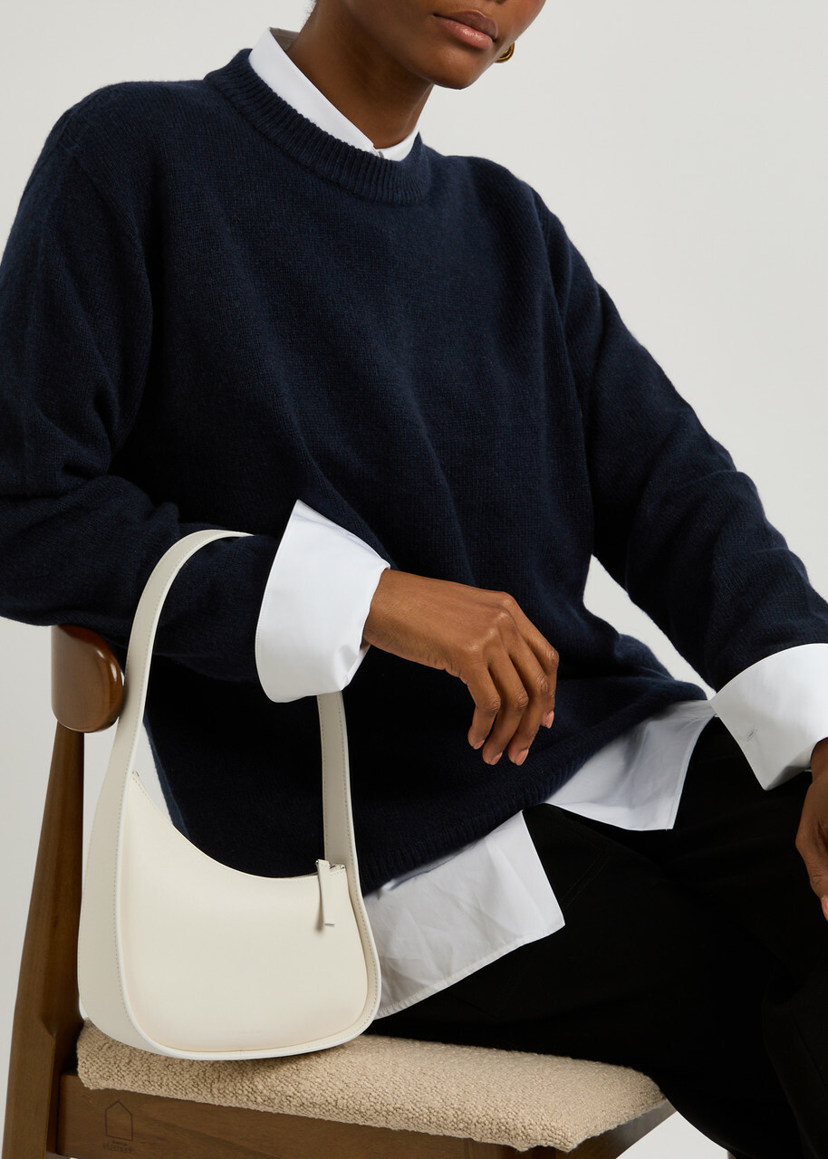 The Row Half Moon Leather Shoulder bag - Ivory - One Size