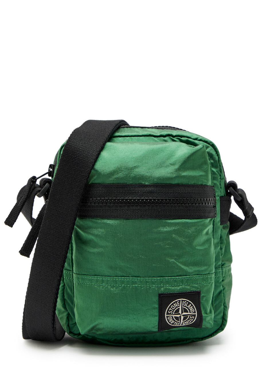 Stone Island Logo-appliquéd Nylon Pouch bag - Green - One Size