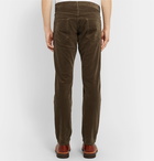 Beams Plus - Slim-Fit Tapered Cotton-Blend Corduroy Trousers - Green