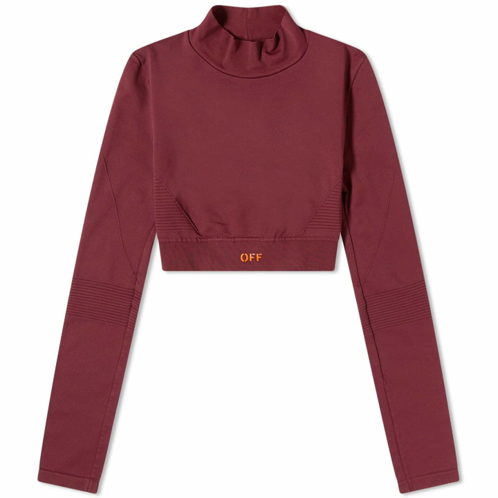 Photo: Off-White Women's Stamp Logo Sports Long Sleeve Top in Red