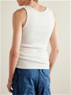 Barena - Solio Garment-Dyed Ribbed Stretch-Cotton Jersey Tank Top - Neutrals