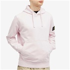 Stone Island Men's Garment Dyed Popover Hoodie in Pink