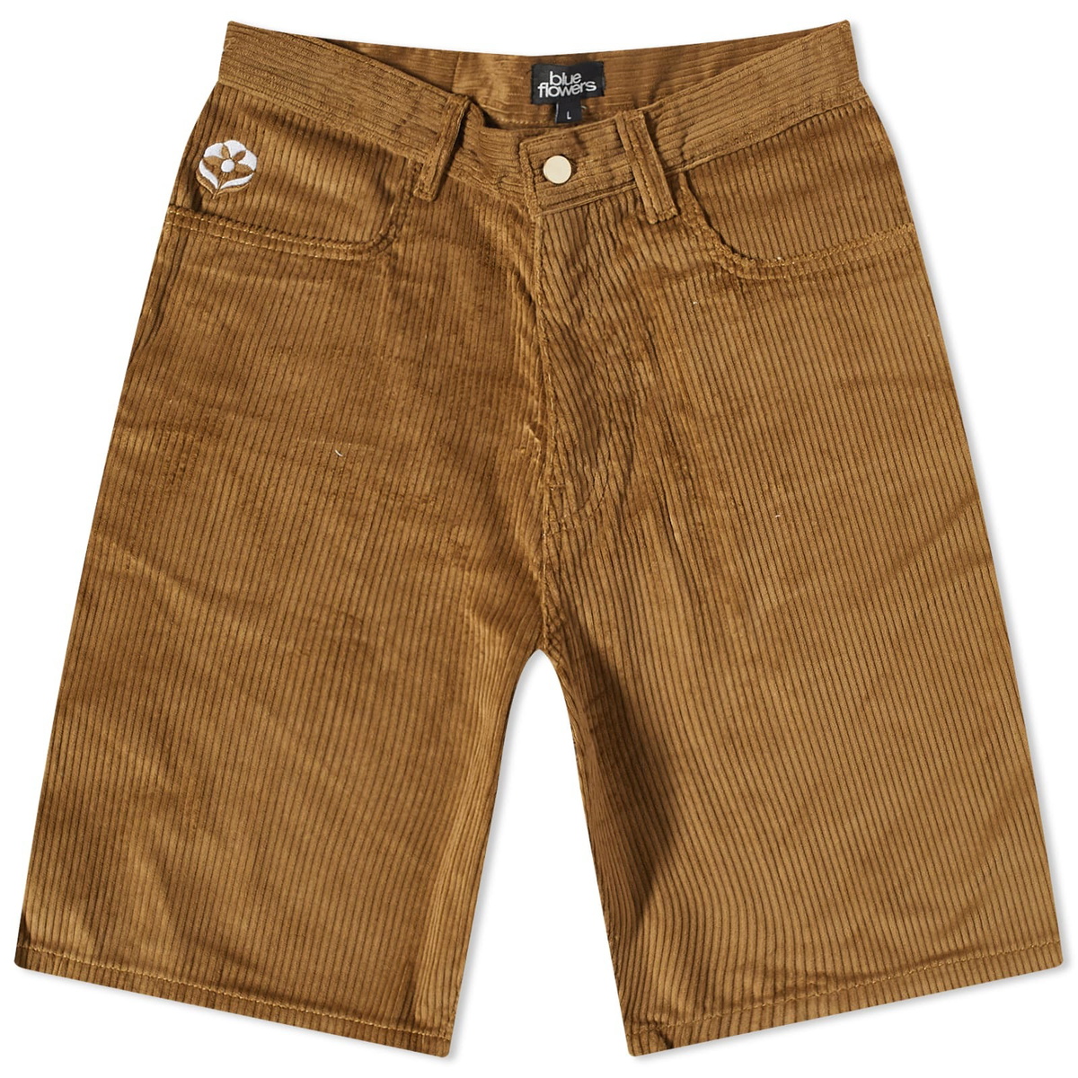 Blue Flowers Men's Bud Corduroy Short in Dark Sand