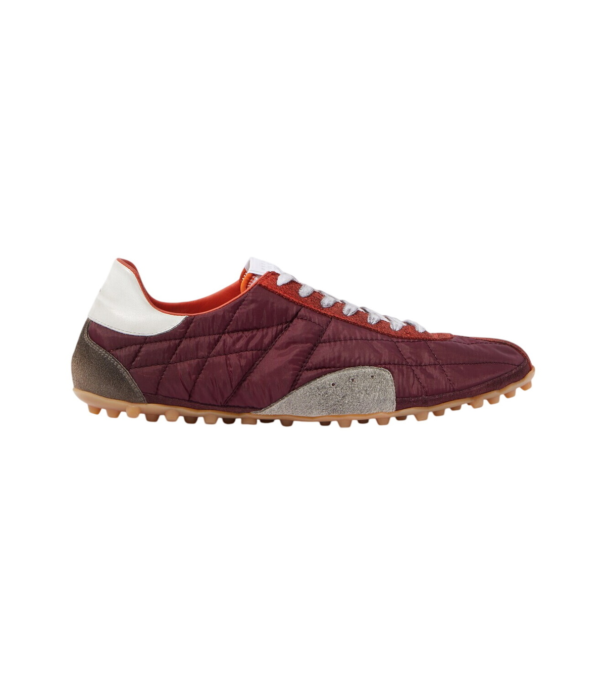 maronページ Maison Margiela Burgundy and Silver Future High-Top Sneakers