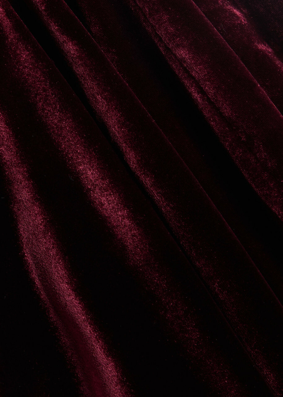 Roland Mouret Scarf-effect Velvet Gown Burgundy