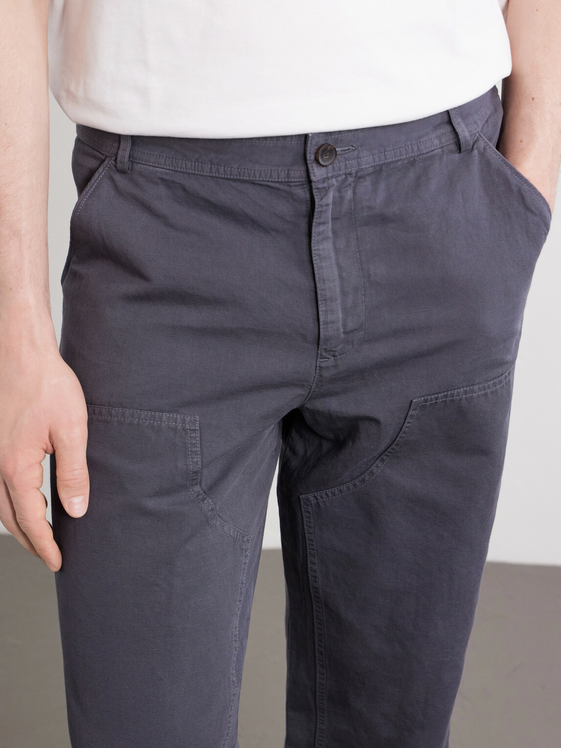 Mr P. - Straight-Leg Cotton and Linen-Blend Trousers - Gray