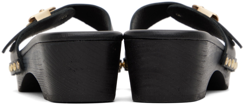 Ancient Greek Sandals Black Omia Clogs