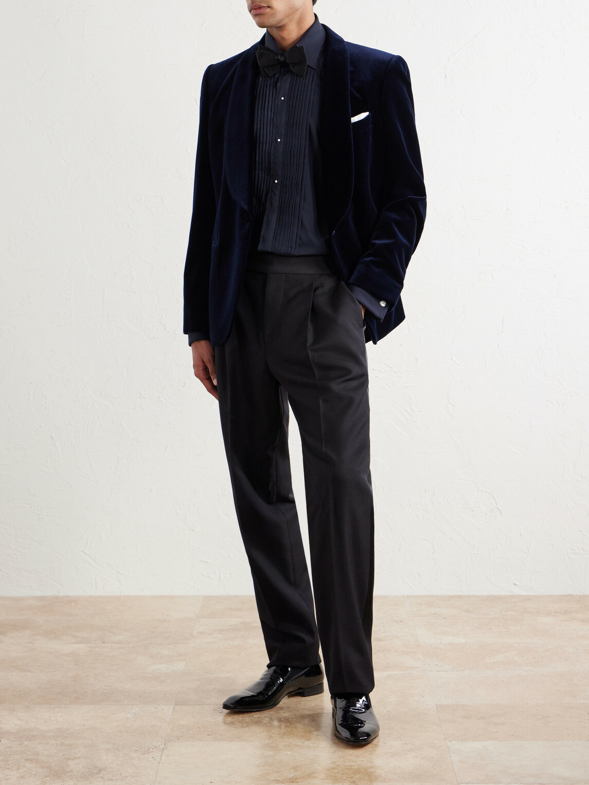 Thom Sweeney - Fly Classic-Collar Wool and Silk-Blend Shirt - Blue