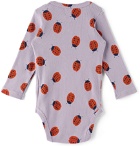 Bobo Choses Baby Purple Ladybug All-Over Bodysuit